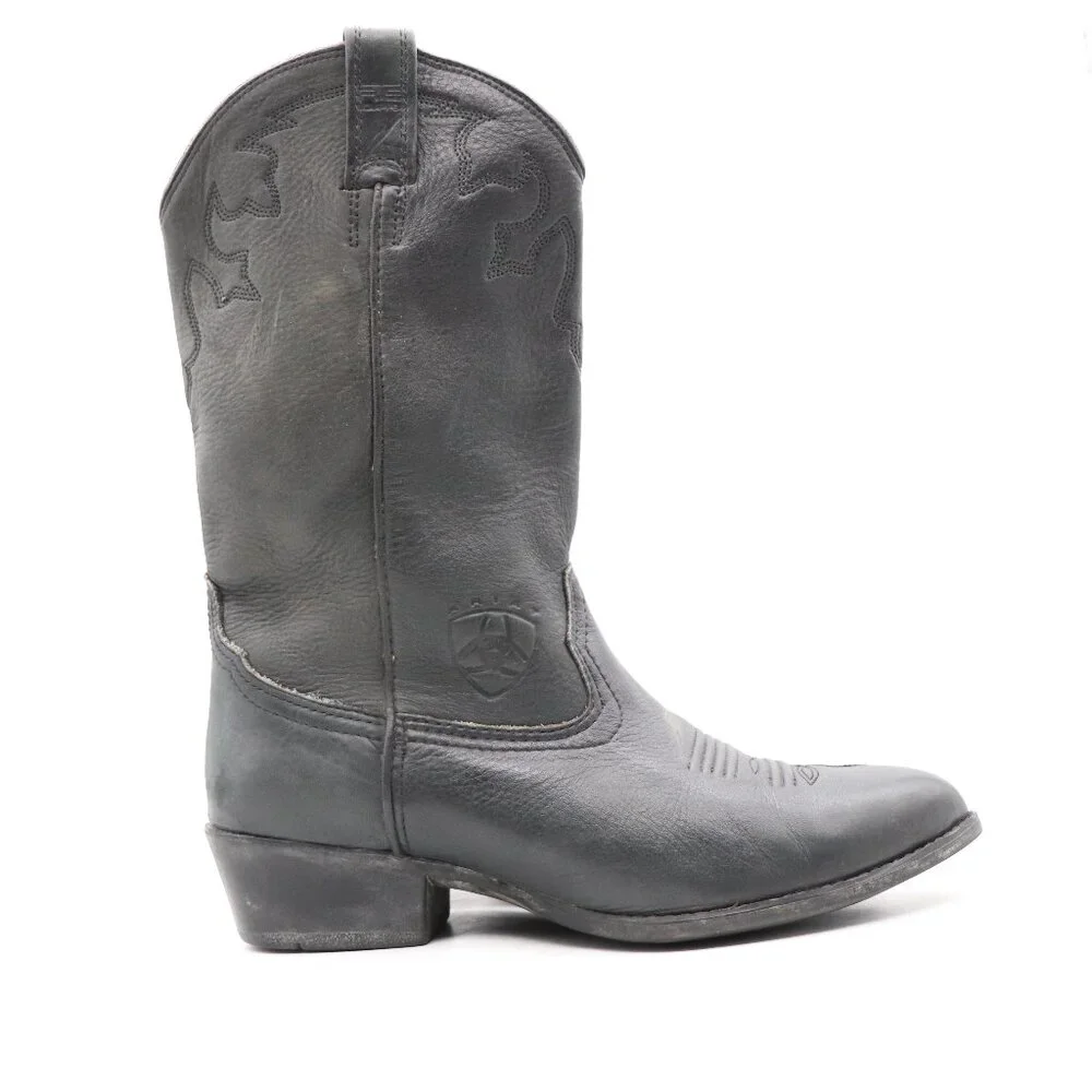 Ariat Stampede A-2 Men's Size 10 Black Leather Cowboy Wester Pull On Boots - Picture 1 of 10
